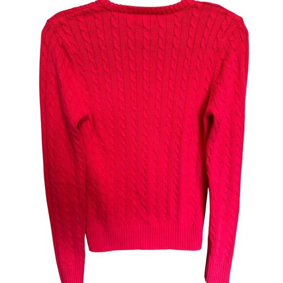 Lilly Pulitzer Seana Cable Knit Sweater Crewneck Pullover Hot Pink Size Medium - Picture 6 of 10